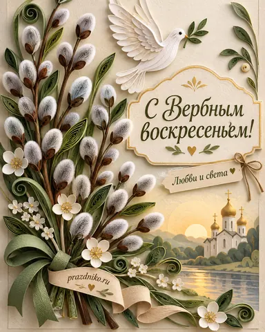 Открытка: Вербное воскресенье