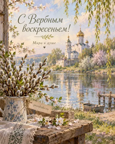 Открытка: Вербное воскресенье