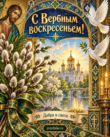 Открытка: Вербное воскресенье