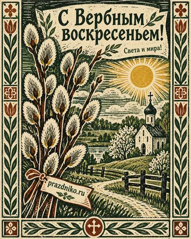 Открытка: Вербное воскресенье