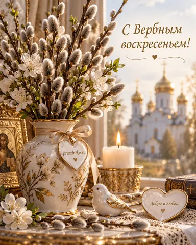 Открытка: Вербное воскресенье