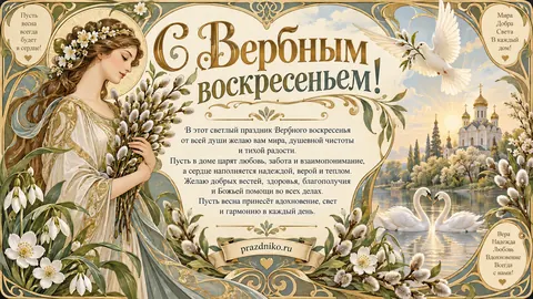 Открытка: Вербное воскресенье