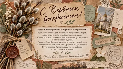 Открытка: Вербное воскресенье