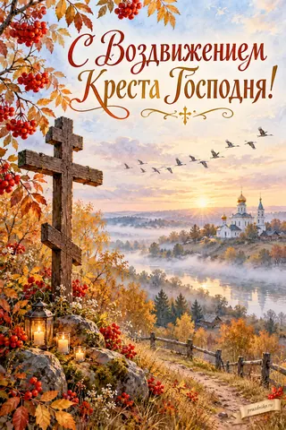 Открытка «Воздвижение Креста Господня»: С Воздвижением
Креста Господня!