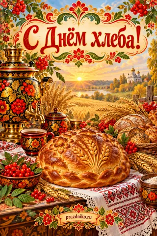 Открытка «Всемирный день хлеба»: С Днём хлеба!