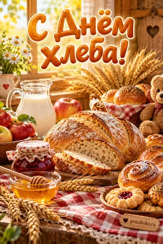 Открытка «Всемирный день хлеба»: С Днём хлеба!