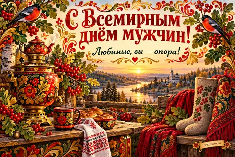 Открытка «Всемирный день мужчин» — любимым: С Всемирным днём мужчин!
Любимые, вы — опора!