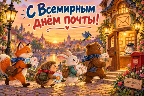 Открытка «Всемирный день почты»: С Всемирным днём почты!