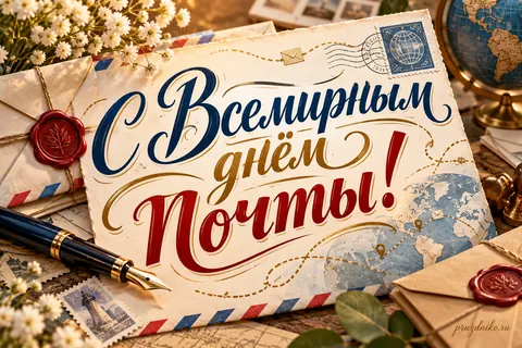 Открытка «Всемирный день почты»: С Всемирным днём почты!