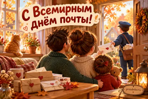 Открытка «Всемирный день почты»: С Всемирным днём почты!