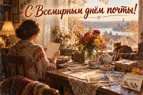 Открытка «Всемирный день почты»: С Всемирным днём почты!
