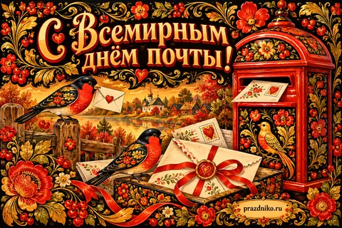Открытка «Всемирный день почты»: С Всемирным днём почты!