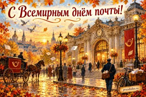 Открытка «Всемирный день почты»: С Всемирным днём почты!