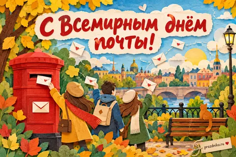 Открытка «Всемирный день почты»: С Всемирным днём почты!