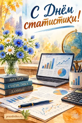 Открытка «Всемирный день статистики»: С Днём статистики!
