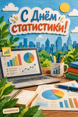 Открытка «Всемирный день статистики»: С Днём статистики!
