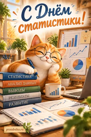 Открытка «Всемирный день статистики»: С Днём статистики!