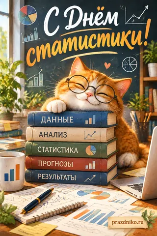 Открытка «Всемирный день статистики»: С Днём статистики!