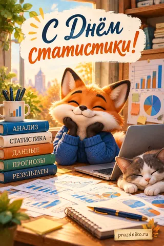 Открытка «Всемирный день статистики»: С Днём статистики!