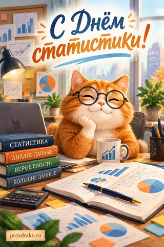 Открытка «Всемирный день статистики»: С Днём статистики!