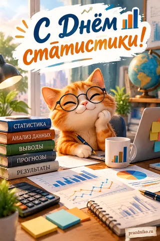 Открытка «Всемирный день статистики»: С Днём статистики!