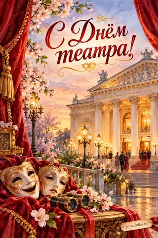 Открытка «Всемирный день театра»: С Днём театра!