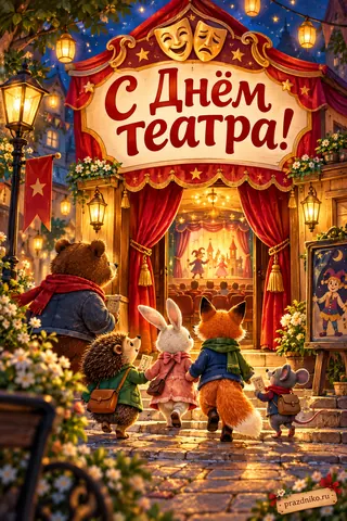 Открытка «Всемирный день театра»: С Днём театра!