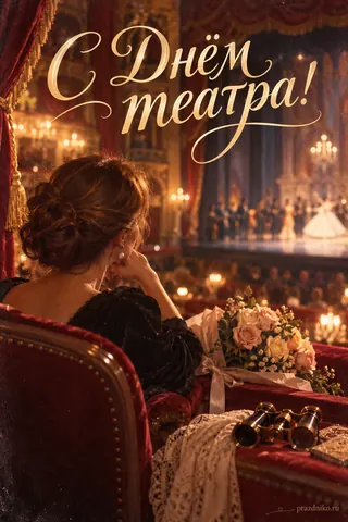 Открытка «Всемирный день театра»: С Днём театра!