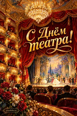 Открытка «Всемирный день театра»: С Днём театра!