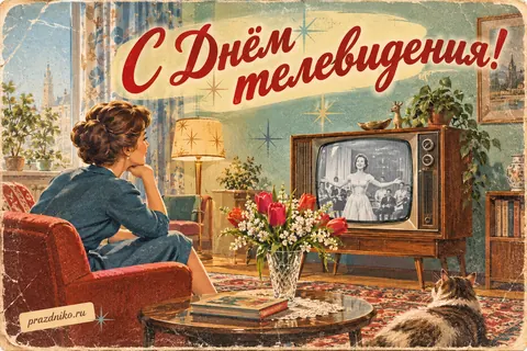 Открытка «Всемирный день телевидения»: С Днём телевидения!