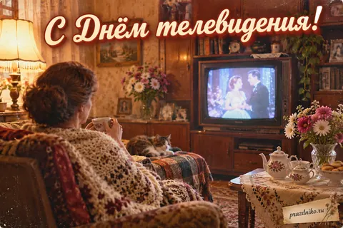 Открытка «Всемирный день телевидения»: С Днём телевидения!