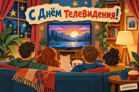 Открытка «Всемирный день телевидения»: С Днём телевидения!