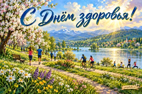 Открытка «Всемирный день здоровья»: С Днём здоровья!